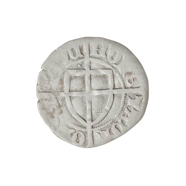 Teutonic szelag, Paul von Russdorf (Grand Master; 1422–1441). Obverse: monastic shield of the Grand