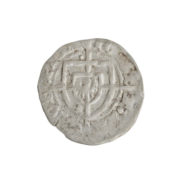 Teutonic szelag, Paul von Russdorf (Grand Master; 1422–1441). Obverse: Monastic shield of the Grand