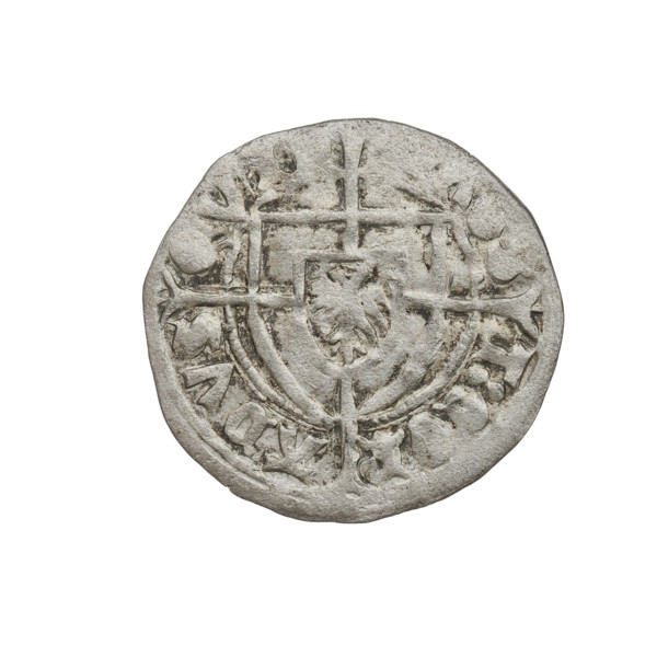 Teutonic szelag, Konrad von Erlichshausen (Grand Master; 1441–1449), cross with elongated arms,