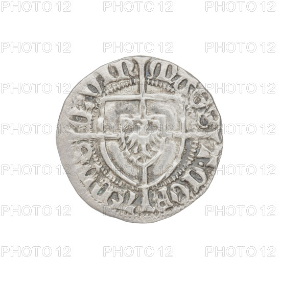 Teutonic szelag, Konrad von Erlichshausen (Grand Master; 1441–1449), cross with elongated arms,