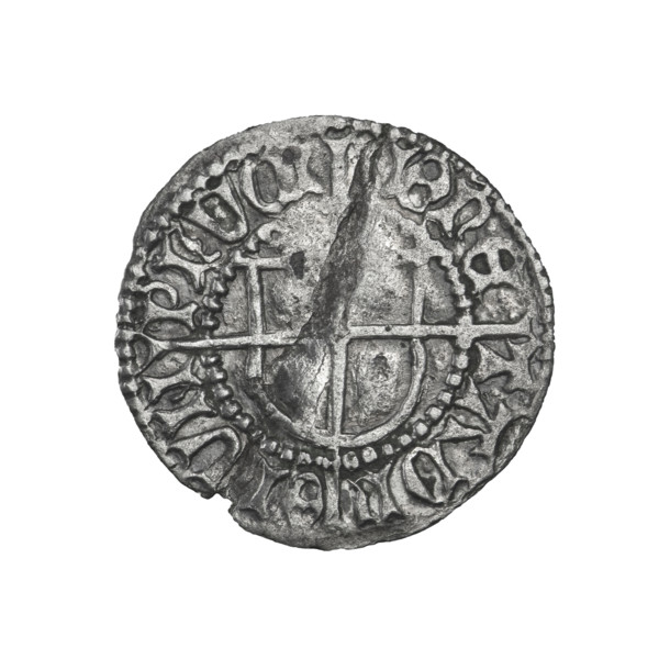 Teutonic szelag, Ludwik von Erlichshausen (Grand Master; 1450–1467). Obverse: Monastic shield of
