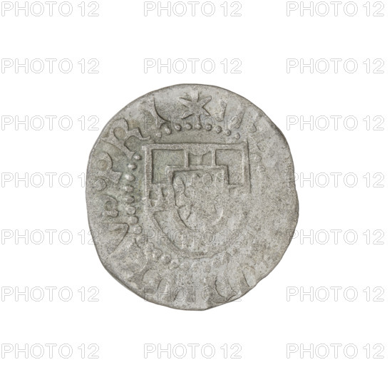 Teutonic szelag, Ludwig von Erlichshausen (Grand Master; 1450–1467). Obv.: Monastic shield of the