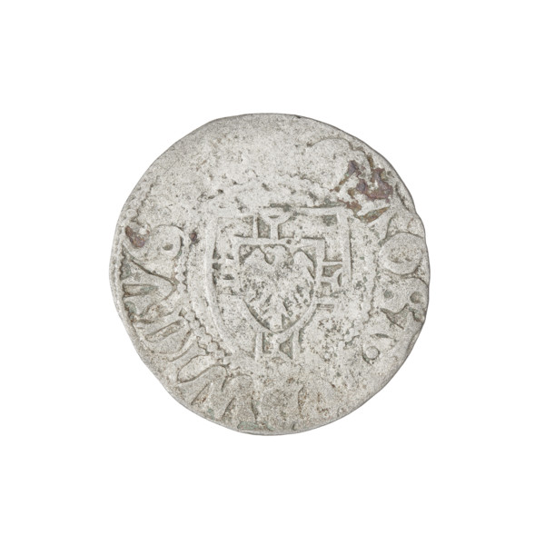 Teutonic szelag, Ludwig von Erlichshausen (Grand Master; 1450–1467). Obverse: Teutonic shield of