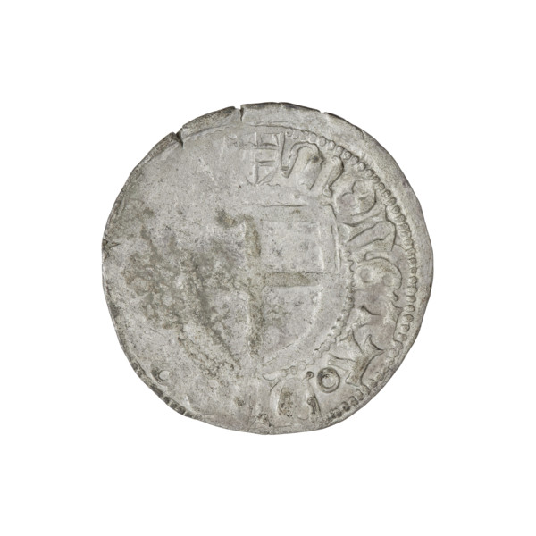 Teutonic szelag, Henryk Reuss von Plauen (Grand Master; 1467–1469). Obverse: Teutonic shield of the
