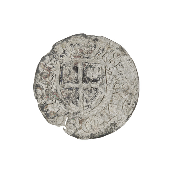 Teutonic szelag, Henryk Reffle von Richtenberg (Grand Master; 1470–1477). Obverse: Teutonic shield