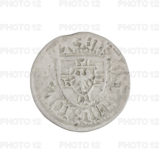 Teutonic szelag, Henryk Reffle von Richtenberg (Grand Master; 1470–1477). Obverse: Teutonic shield