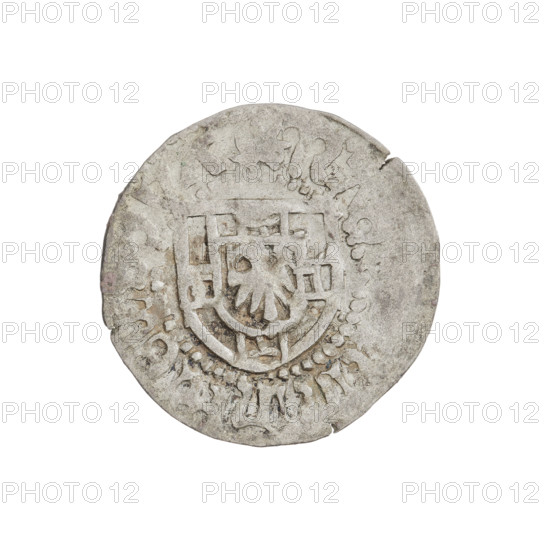 Teutonic szelag, Henryk Reffle von Richtenberg (Grand Master; 1470–1477). Obverse: Teutonic shield