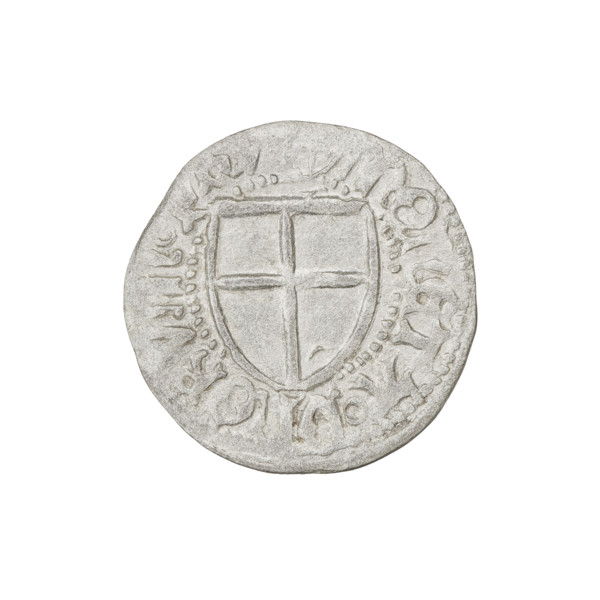 Teutonic szelag, Henryk Reffle von Richtenberg (Grand Master; 1470–1477). Obverse: Teutonic shield