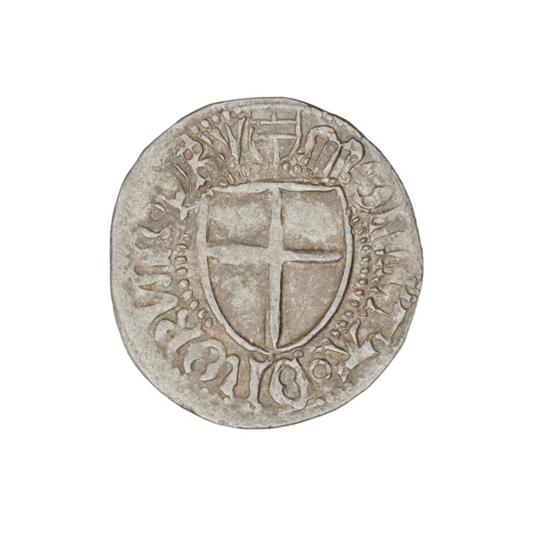 Teutonic szelag, Henryk Reffle von Richtenberg (Grand Master; 1470–1477). Obverse: Teutonic shield
