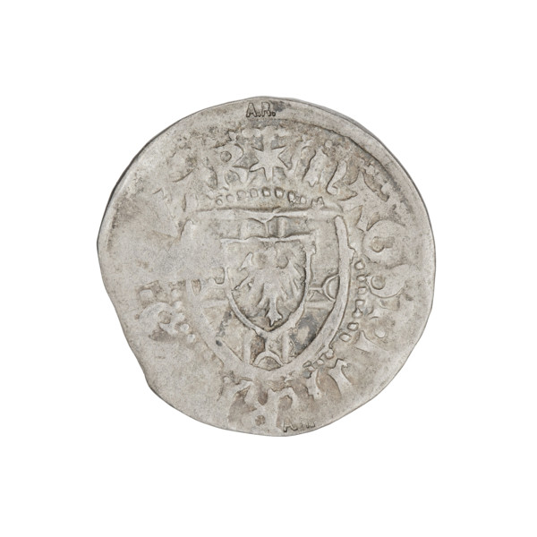 Teutonic szelag, Henryk Reffle von Richtenberg (Grand Master; 1470–1477). Teutonic shield