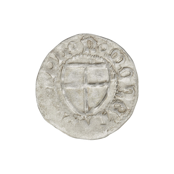 Teutonic szelag, Henryk Reffle von Richtenberg (Grand Master; 1470–1477). Obverse: Teutonic shield