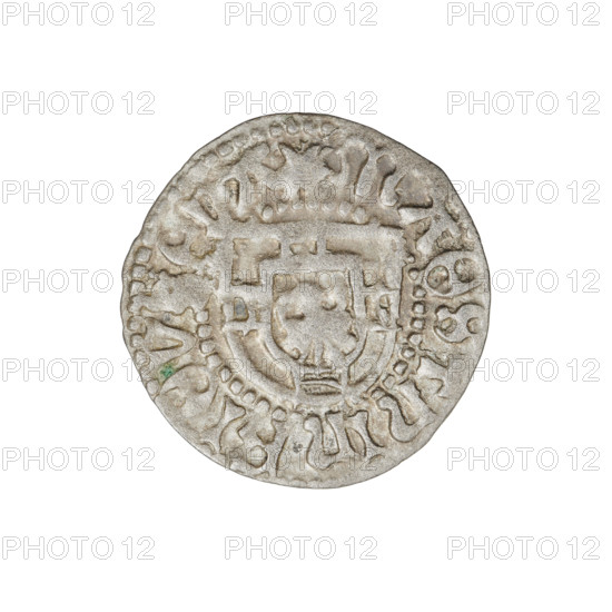 Teutonic szelag, Henryk Reffle von Richtenberg (Grand Master; 1470–1477). Obverse: Teutonic
