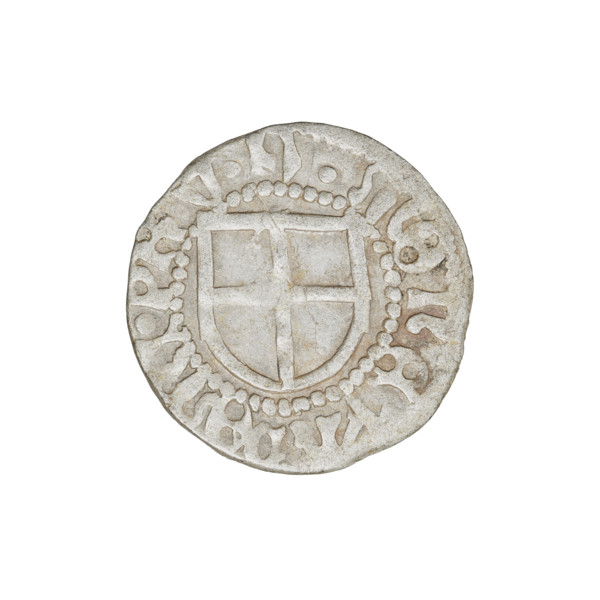 Teutonic szelag, Henryk Reffle von Richtenberg (Grand Master; 1470–1477). Obverse: Teutonic shield