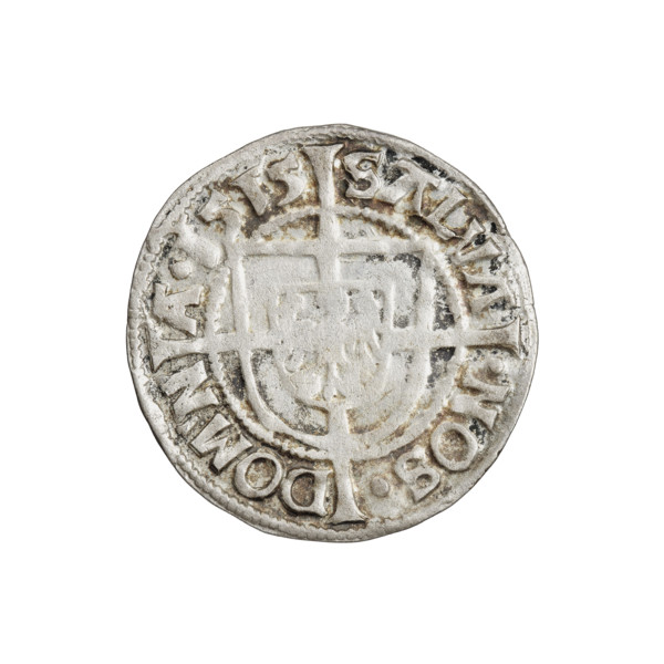 Teutonic groschen, Albrecht Hohenzollern (prince in Prussia; Grand Master; 1490–1568). Obverse: