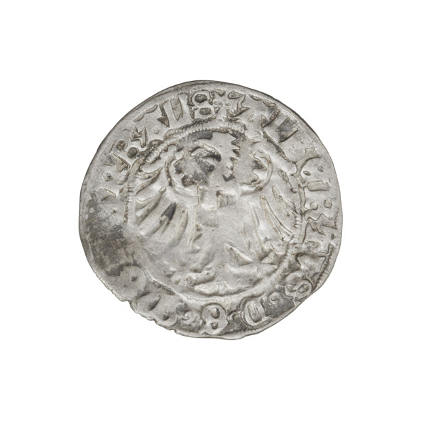 Teutonic groschen, Albrecht Hohenzollern (prince in Prussia; Grand Master; 1490–1568); obverse: