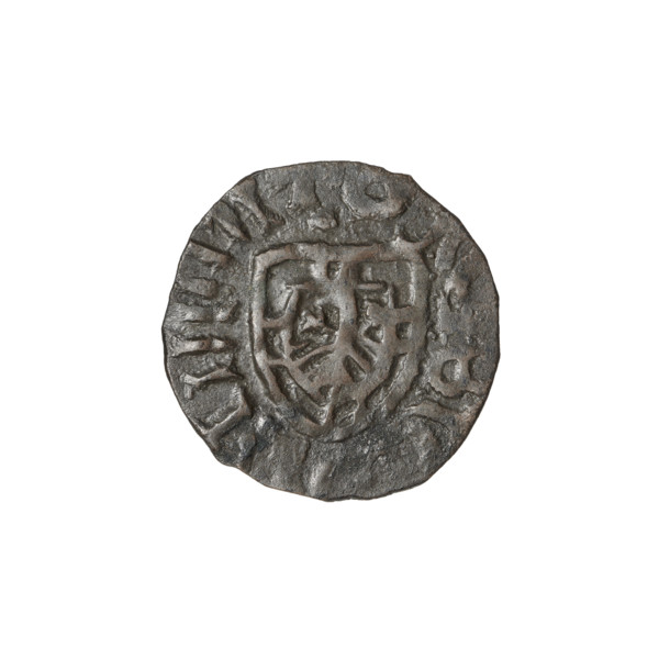Teutonic szelag forgery from the period; forgeries from the period. Teutonic Order's shield
