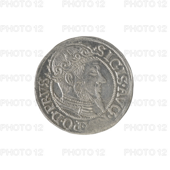 Gdansk grosz, Sigismund II Augustus (King of Poland; 1544–1572), Jagiellon dynasty. Obverse: