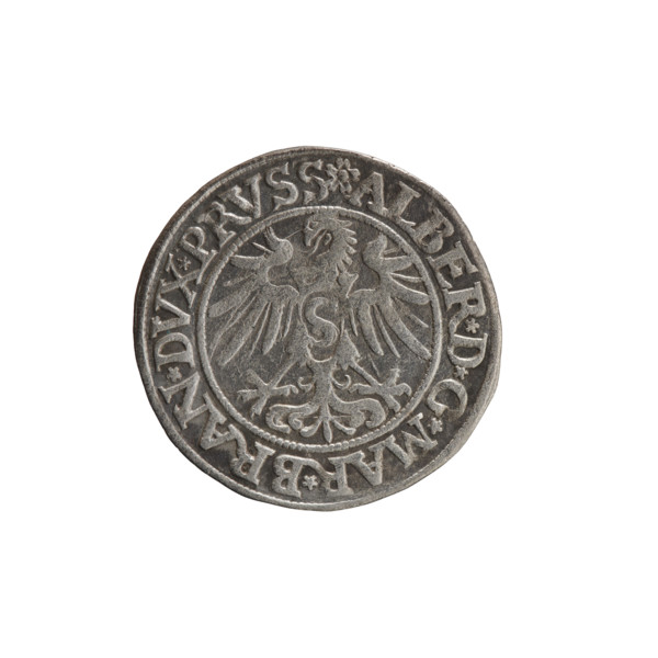 grosz, Decius, Jost Ludwik (fl. 1528–1535); obverse: Prussian eagle, on its chest a crowned letter