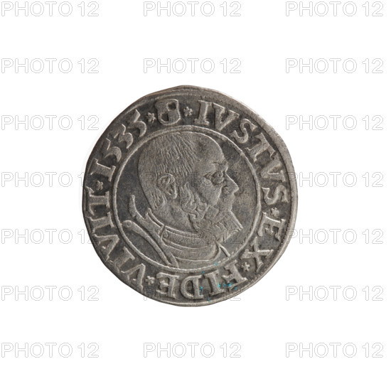 grosz, Decius, Jost Ludwik (fl. 1528-1535); obv: Prussian eagle, on its chest a crowned letter S;