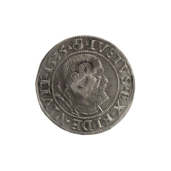 Groschen with countersignature of the City of Gdansk, 1577; publisher: Jost Ludwik Decius (fl.