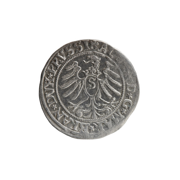 Albrecht Hohenzollern (Prince of Prussia; 1490–1568) — obverse: Prussian eagle with on its chest a