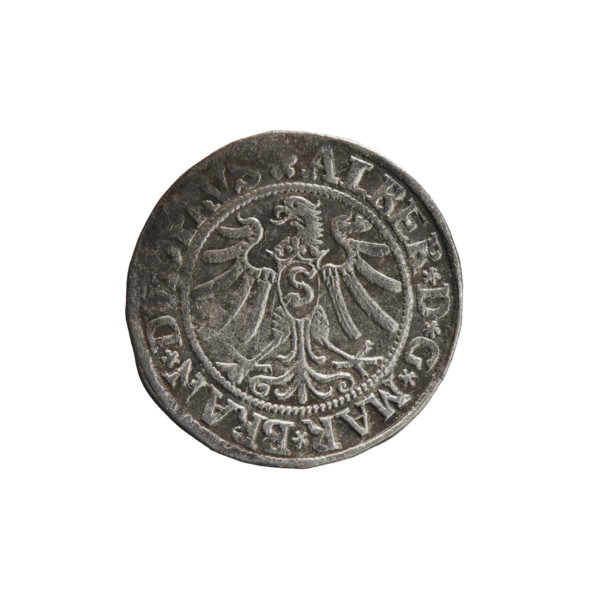 Male busts in armour; Hohenzollern coat of arms; eagles; Prussian eagle with crowned letter S on