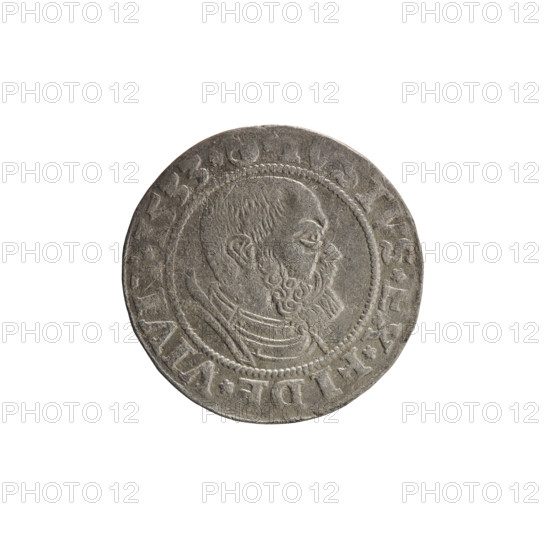 Obverse: Aw. Prussian eagle, on its breast a crowned letter S. Along the rim, between the pearly