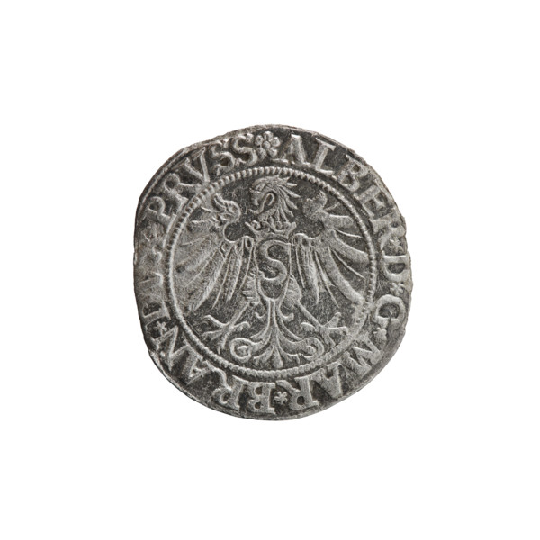 Albrecht Hohenzollern (Prince of Prussia; 1490–1568) — male bust in armour, profile to the right,