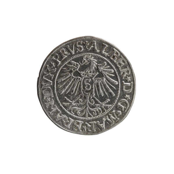 grosz, Decius, Jost Ludwik (fl. 1528-1535); eagles; male busts in armor; Hohenzollern (coat of