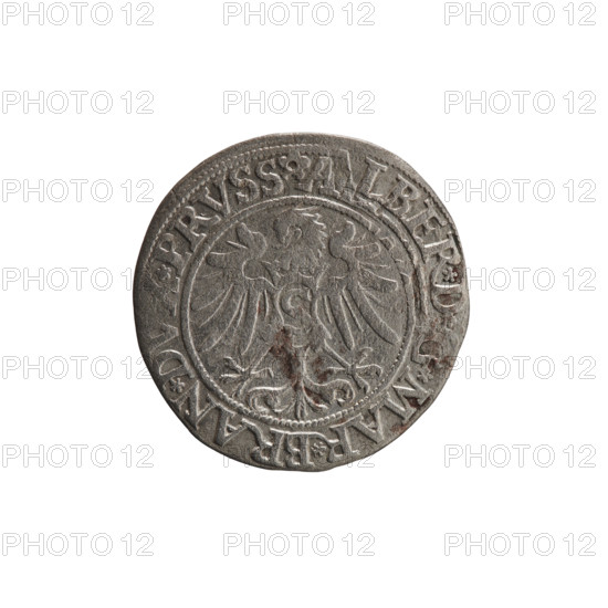 Decius Grosz (fl. 1528–1535). Silver coin (Ducal Prussia, Königsberg), 1535; diameter 23.4 mm,