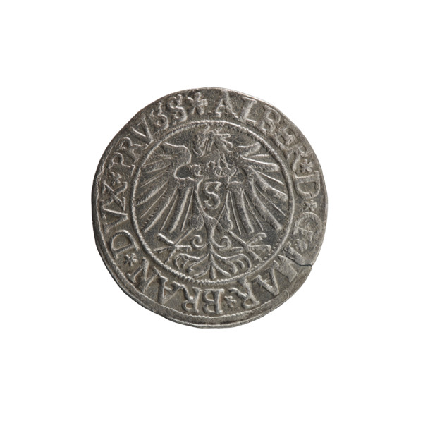 obverse: Prussian eagle, on its chest a crowned letter S; on the rim between the pearl borders an