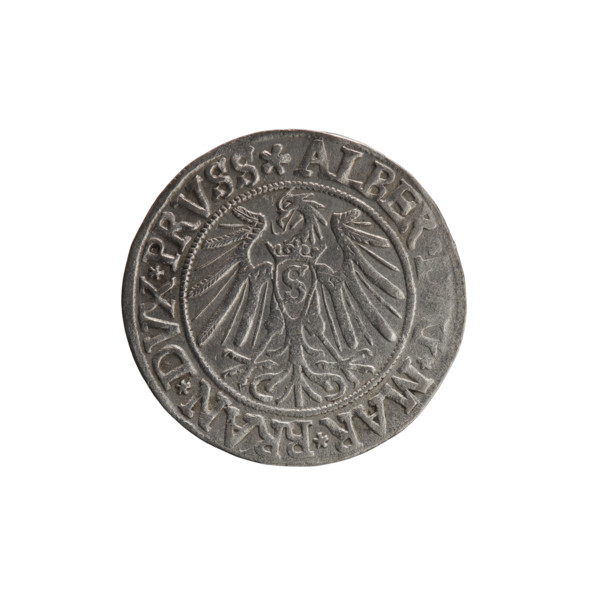 Obverse: Prussian eagle, on its chest a crowned letter S. On the rim between the pearl borders an