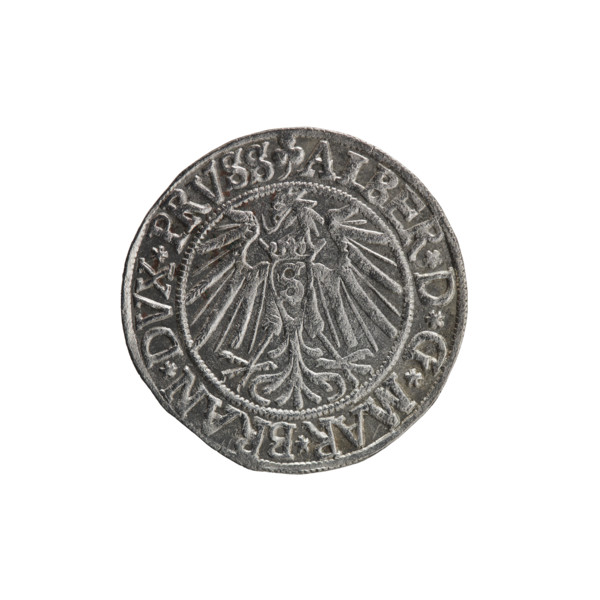 grosz, Schilling, Maciej, R3 (rarity), Albrecht Hohenzollern (Prince of Prussia; 1490-1568) -