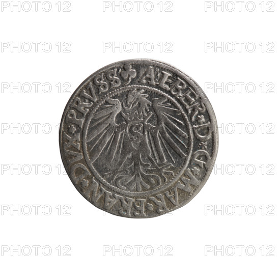 grosz, Schilling, Maciej, R3 (rarity), Albrecht Hohenzollern (Prince of Prussia; 1490–1568) -