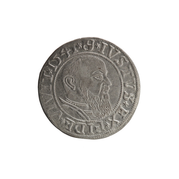 Albrecht Hohenzollern (Prince of Prussia; 1490–1568) — obverse: Prussian eagle, on its chest the