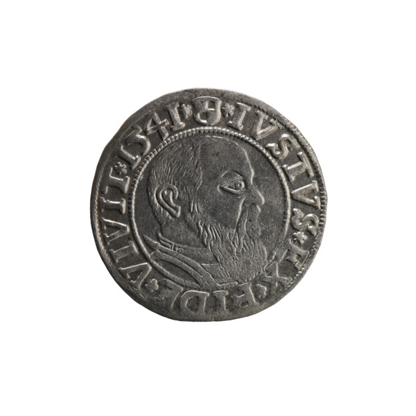 Obverse: Prussian eagle, on its chest the crowned letter S. On the rim, between the pearl borders,