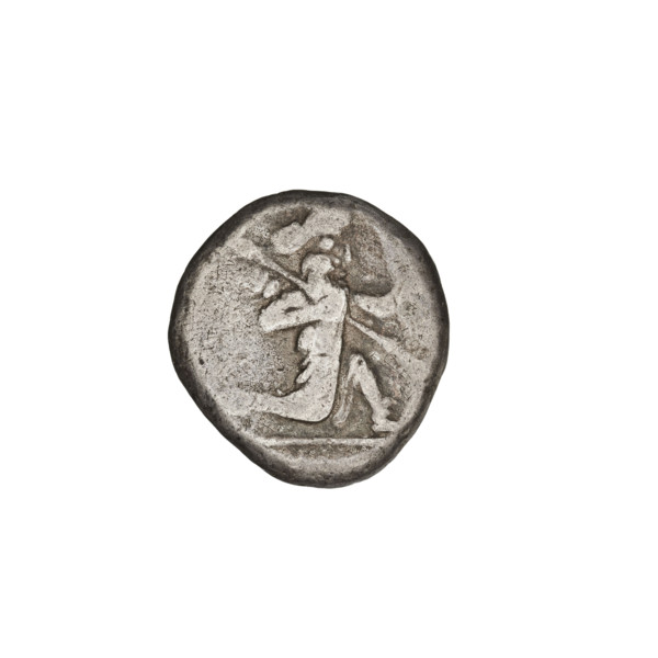 shekel (siglos); Darius III (king of Persia; 337–330 BC); incusum (iconographic); bows (weaponry);