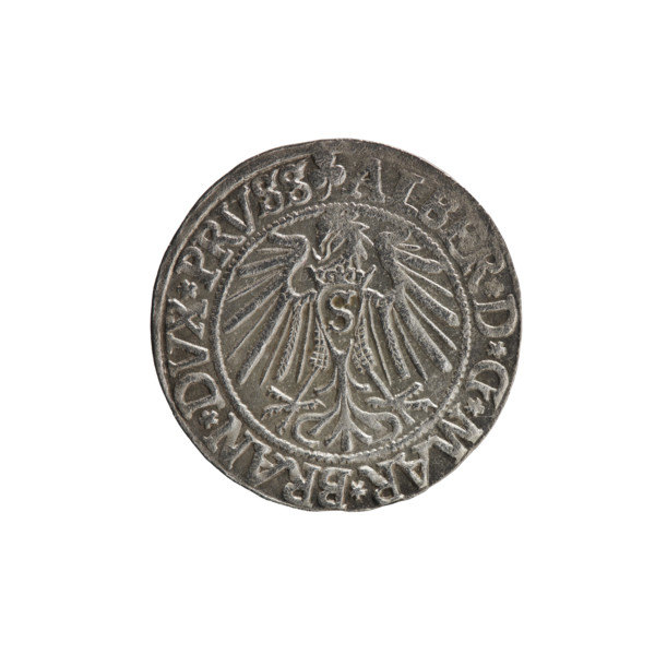 Obv. Prussian eagle, on his chest the crowned letter S. On the rim, between the pearl borders, an