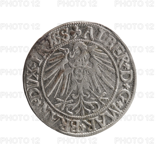 Albrecht Hohenzollern (Prince of Prussia; 1490–1568) — grosz, Schilling, Maciej, R0 (rarity). Ducal