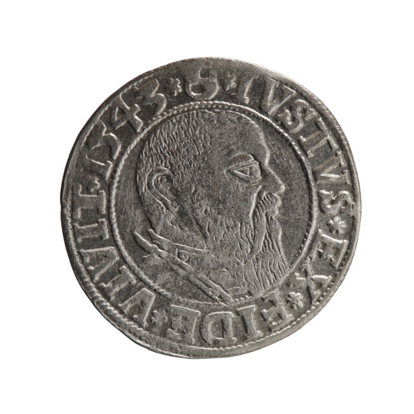 Albrecht Hohenzollern (Prince of Prussia; 1490–1568) — obverse: Prussian eagle, on its chest the