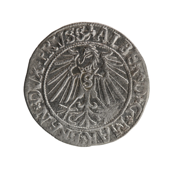 Albrecht Hohenzollern (Prince of Prussia; 1490–1568) — grosz, Schilling, Maciej, R0 (rarity). Ducal