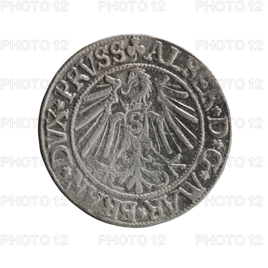 grosz, Schilling, Maciej, R0 (rarity), eagles, Hohenzollern (coat of arms), male busts in armor,