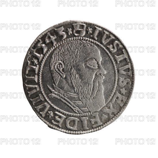 Albrecht Hohenzollern (Prince of Prussia; 1490–1568) — obverse: Prussian eagle, on its chest the