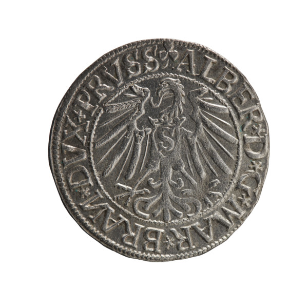 grosz, Schilling, Maciej, R3 (rarity), Albrecht Hohenzollern (Prince of Prussia; 1490–1568) -