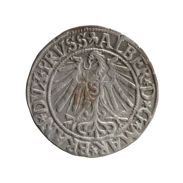 Obverse: Prussian eagle; on its chest a crowned letter S. In the rim between the pearl borders an