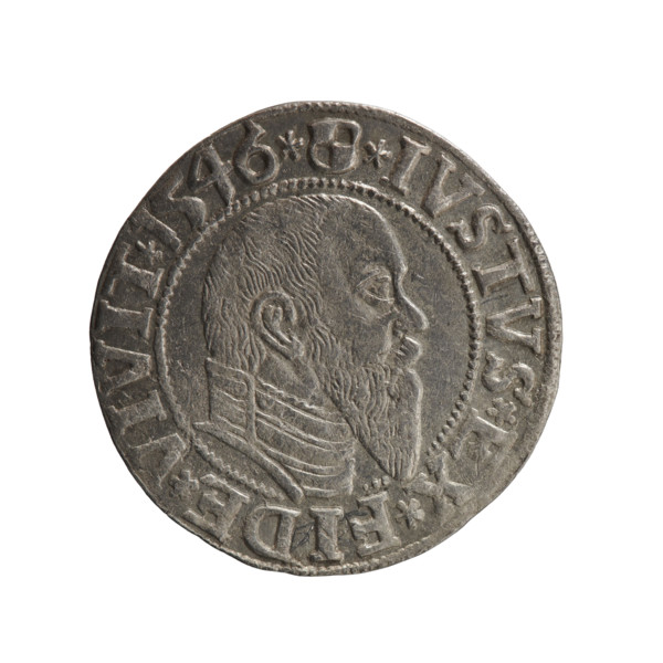 Albrecht Hohenzollern (Prince of Prussia; 1490–1568) — obverse: Prussian eagle, on its chest a