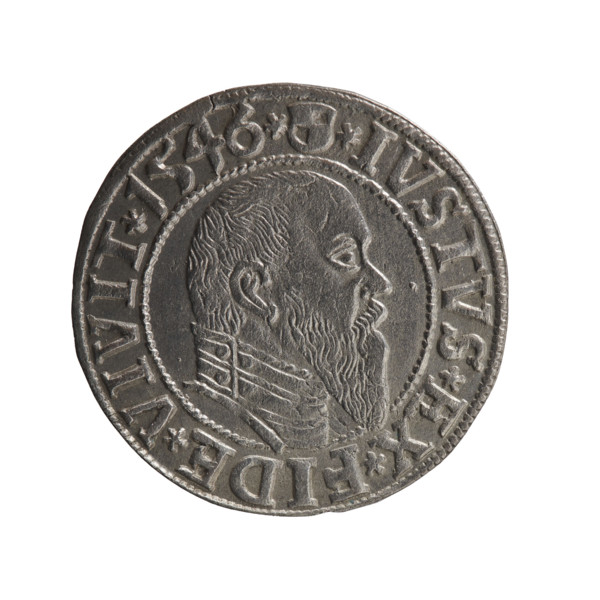 Albrecht Hohenzollern (Prince of Prussia; 1490–1568) — obverse: Prussian eagle with on its chest a