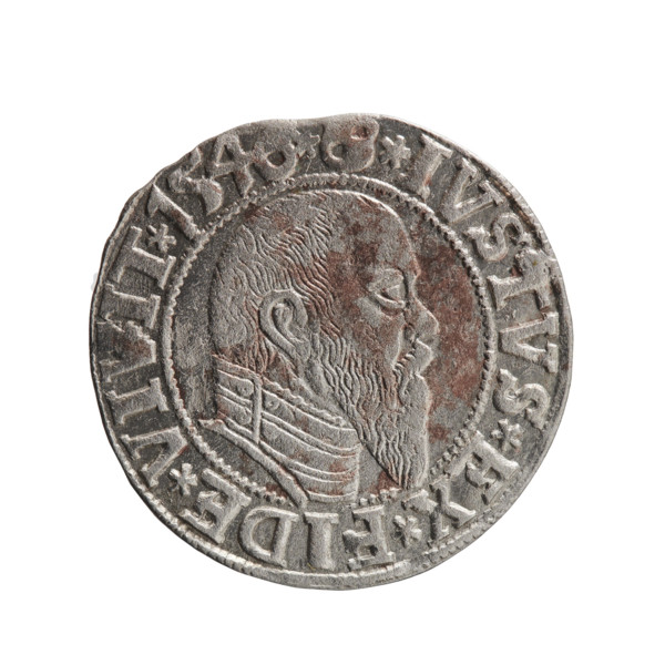 grosz, Schilling, Maciej, Albrecht Hohenzollern (Prince of Prussia; 1490-1568) - iconography;