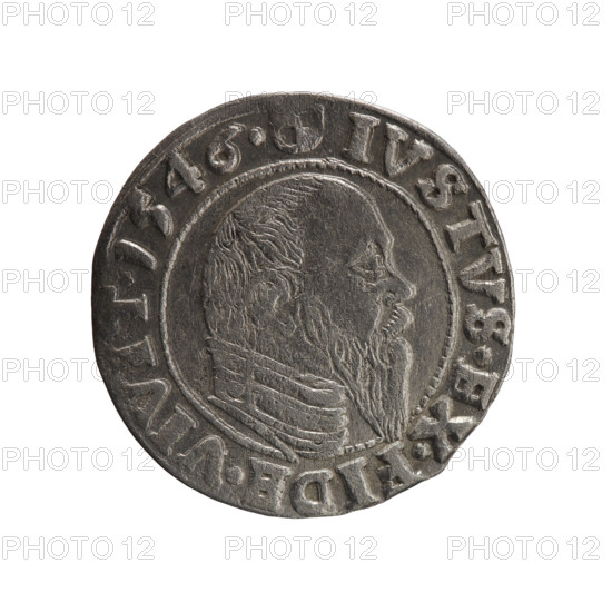 grosz, Schilling, Maciej, Albrecht Hohenzollern (Prince of Prussia; 1490–1568) — iconography: