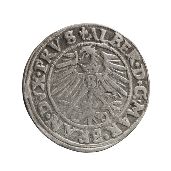 grosz, Schilling, Maciej; Albrecht Hohenzollern (Prince of Prussia; 1490–1568) - iconography: